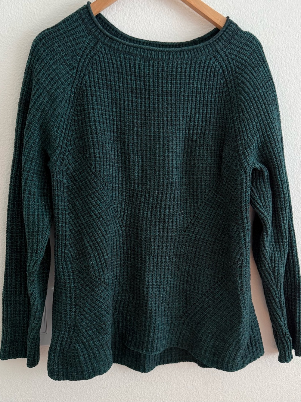 Style & Co. Deep Forest Green Waffle Crew Neck Sweater